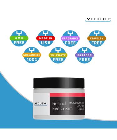 Yeouth Retinol Eye Cream with Hyaluronic Acid - Dark Circle and Puffiness Treatment - Buy Online on GoSupps.com