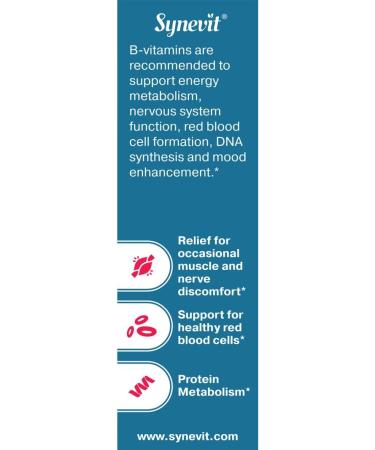 Synevit Neurocomplex-B Slow-Release B Complex Vegan Supports Energy Nerve Function & Mood Balance | 60 Tablets - Buy Online on GoSupps.com