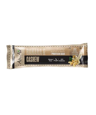 Abu Auf Protein Bar Banana with Cashew High Protein 22g Nutrient-Rich Fiber-Rich Heart-Healthy Snack 70 gm - Buy Online on GoSupps.com