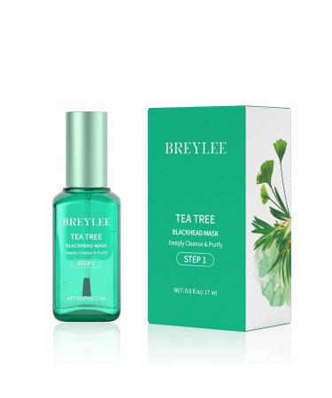 BREYLEE Blackhead Mask, Tea Tree Oil Blackhead Nose Pore Strips, Blackhead Removal Strips, nose strips for blackheads Deep Cleansing(17mL, 0.6 fl oz) (With 100 Pcs Strip Paper) NEW Blackhead Remover Mask Set 1