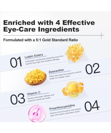 GNITE Blueberry Lutein Ester Gummy for Eye Health - Premium Quality Soft Gummies with Lutein Esters Zeaxanthin & DHA Algal Oil | 60 Count |Supports Macular Health Reduces Blue Light Damage - Buy Online on GoSupps.com