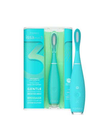 Foreo Issa Mini 3 Summer Sky electric 4-in-1 sound toothbrush medical silicone and PBT polymer bristles interchangeable brush head 265 applications/USB charging 2 years of guarantee 1 piece (1 Pack) Summer Sky