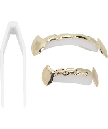 Verdant Touch Hip Hop Teeth Decoration - Reusable Copper False Teeth Set for Halloween & Festivals - Buy Online on GoSupps.com
