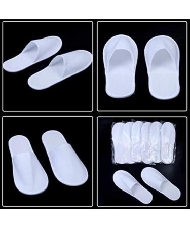 Buy WBTY 12 Pairs Disposable Spa House Shoes - Fluffy Non-Slip Closed Toe | Ideal for Hotels & Home - Fits Most Men & Women - White - Buy Online on GoSupps.com