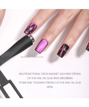 Buy Nail Magnet Set - Multifunctional Cross Cat Eye Tool & Silicone Protective Shell for Stunning Nail Art | Magnetic Nail Design Accessories (Black) - Buy Online on GoSupps.com