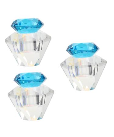 POPETPOP 3 pcs nail art crystal cup liquid powder dappen dish Dappen Dish Bowl diamond dappen dish acrylic liquid containers Manicure Supplies White crystal Symphony crystal liquid cup 5.5x5.5cmx3pcs Bluex3pcs