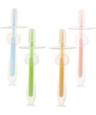 Beavorty 12-Pack Pink Baby Toothbrush Set - Soft Manual Infant Brushes for 1-Year-Olds - Suction Travel Toddler Toothbrushes - Buy Online on GoSupps.com
