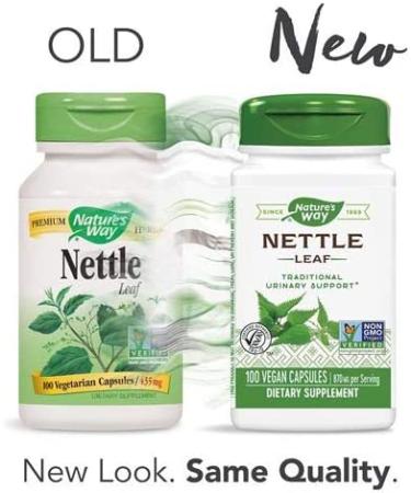 Nature's Way Nettle Leaf 435 mg - TRU-ID Certified Non-GMO, Vegetarian | 100 Count (Pack of 4) - Buy Online on GoSupps.com