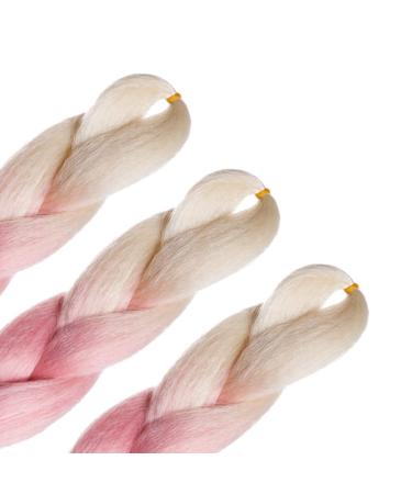 Buy Ombre Braids Extensions - Colorful Jumbo Kanekalon Hair 6PCs Pack | Synthetic Pink Purple Blonde Hair for Braiding - Buy Online on GoSupps.com