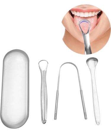 Stainless Steel Tongue Scraper Set - Safe & Effective Tongue Cleaner for Home Use | International Shipping - Buy Online on GoSupps.com