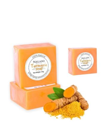 Turmeric Soap Bars for Face & Body 3 Pack Natural Handmade Vegan Smooth Skin Deep Cleansing