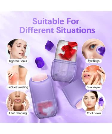 Jade Stone Ice Roller for Face Massage - Beauty Skincare Tool for Lifting, Contouring, and Puffiness Reduction - Gift for Women - Purple Box - Buy Online on GoSupps.com