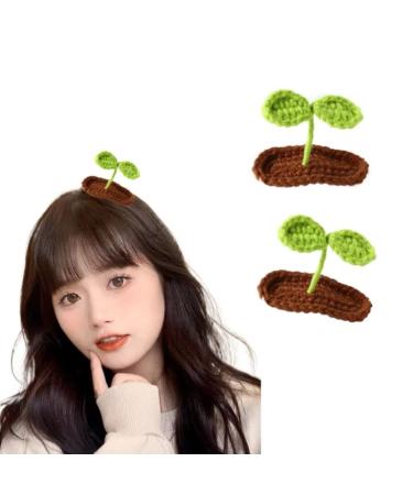 2 Packs of Fun Bean Sprouts Hair Clips Plant Grass Hair Clips Girls Hair Clips Women Hair Clips For Long Hair Short Hair Clips Curly Hair Clips