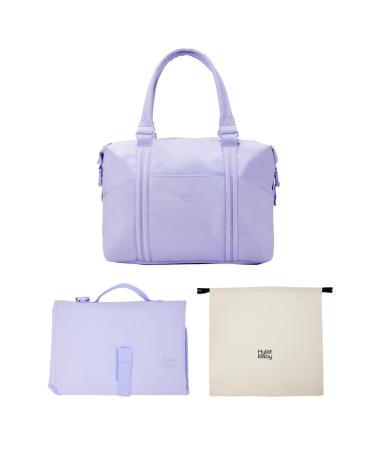 Hylat Baby Changing Bag with Changing Mat and Cotton Bag - Practical Carrying Bag for Moms on the Go - Purple Purple-set