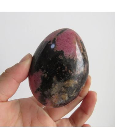 223g Natural Rhodonite Crystal Palm Stone Polished Fengshui Reiki Specimens and Stones - Stones
