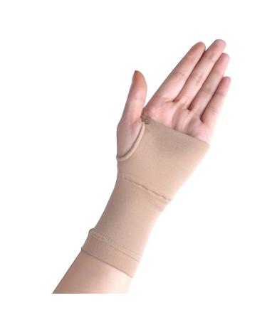 1Pair Wrist Compression Sleeves for Arthritis Pain and Support Wrist Support for Women and Men Breathable and Sweat-Absorbing Wrist Protector (Beige XX-Large) XX-Large Beige