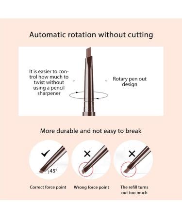 twcrvil Eyebrow Pencil Natural 2MM Rotary Pen Lightweight Lasting Makeup Tool Exquisite Eyebrow Pen with Eyebrow Brush Coffee Color - Buy Online on GoSupps.com