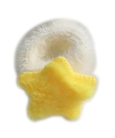 amangul Princess Plush Star Hair Tie Furry Ponytail Holder Enchanting Style Furry Hair Tie Hair Rope Hair Style Tool(Yellow)