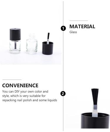 Solustre 15Pcs 5ml Refillable Empty Nail Polish Bottles with Brush - Transparent Glass Nail Art Containers for DIY Manicure - Buy Online on GoSupps.com