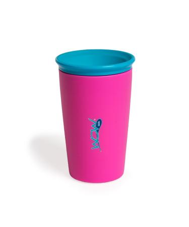 Wow Cup for Kids Original 360 Sippy Cup  Pink with Blue Lid  9 oz