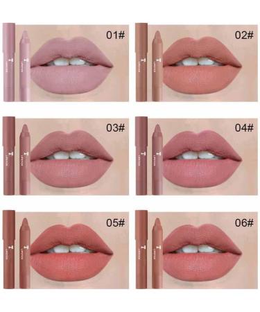 Nude Matte Lipstick Pen Set - 12 Colors, Waterproof & Long-lasting | Non-Fading Matte Lipliner Lip Pen Set for Women & Girls - Buy Online on GoSupps.com