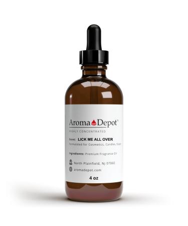 Aroma Depot Lick Me All Over Fragrance Oil 120ml Premium Lick Me All Over Essential Oil with Dropper for Candle Making Soap Making & Bath Bombs. Undiluted & Alcohol-Free Scented Oil. (4 fl oz.)