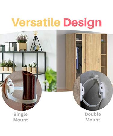 12-Pack Heavy-Duty Anti-Tip Furniture Straps - Inaya - Home Furniture Wall Anchors for Baby Proofing Dressers  Cabinets  Closets  Bookshelves and TVs - Child Safety Earthquake Secure Mount Anchors - Buy Online on GoSupps.com
