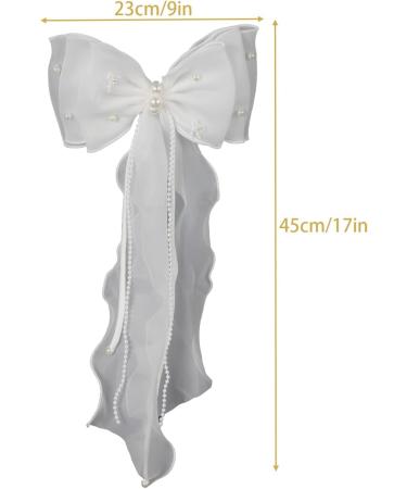MOUOGO Birthday Bows Wedding Bows Bridal Bows Bridesmaids Bows Flower Girl Bows Mother of the Bride Bows (White) - Buy Online on GoSupps.com