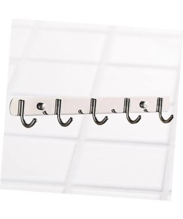 Alipis 5 Wall Hanging Hooks Kitchen Hooks Pegs Wall Clothes Hangers Stainless Steel Door Frame medium Silver - Buy Online on GoSupps.com