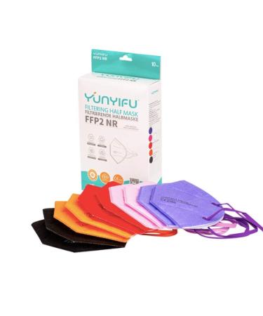 Promedicalcare.Mundship FFP2 Mask colored mouth protection mask FFP2 colorful masks mouth protection ffp2 (single packed) 100 pack mixed colors fashion