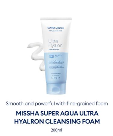 Buy Missha Super Aqua Ultra Hyalon Foaming Cleanser 200ml - Deep Cleansing & Hydrating - Buy Online on GoSupps.com