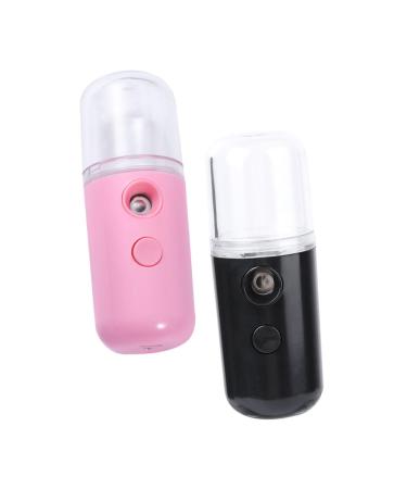 VINTORKY 2pcs Spray Hydrating Apparatus Mist Sprayer Bottle Face Cleaner Handheld Sprayer Black Plastic