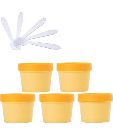 empty jars with lids cosmetic jar B0CL9KHB4R5 PC 200ml Pink Mask Mixing Bowl Empty 200g Plastic Storage Jars with Inner Liner for Storage Body Hand Face Cream Lotion Gel 5X Spatula (Color : Geel Si