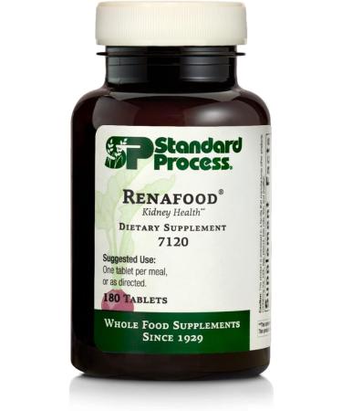 Standard Process Renafood - Whole Food Kidney Health Supplement for Kidney Support with Kidney Bean, Renal Vitamins, Spanish Moss, Lactose, Organic Sweet Potato, Beet Root, and More - 180 Tablets