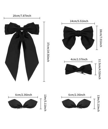 5 Pcs Black Ribbon Bow Hair Clips for Women and Girls - Hair Barrettes French Barrette Hairpins - Metal Clips for Mom and Kids - Hair Accessories Gift - Buy Online on GoSupps.com