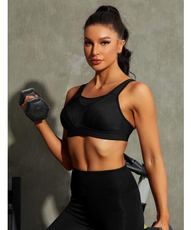 Wingslove High Impact Sports Bra | Non-padded Wirefree Workout Bra | Bounce Control | Black 38DDD - Buy Online on GoSupps.com