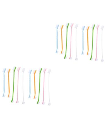Angoily 20 pcs Brush Pet Portable Cat Teeth Puppy Nylon Small Tooth Handheld Dual-head for Oral Supplies 1 count (Pack of 1) Assorted Colorx2pcs