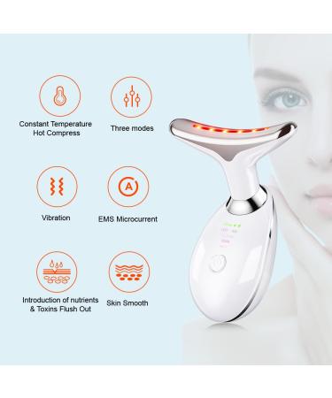 Firming Wrinkle Removal Device | Facial Massager for Neck, Face & Double Chin | LED Heat Modes for Skin Tightening | White - Buy Online on GoSupps.com