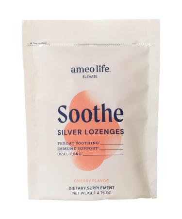 Ameo Life Soothe Silver Lozenges 100 Count Throat Soothing & Immune Support with 30 PPM Silver Natural Cherry Flavor Fast Relief for Oral Irritation & Dryness No Artificial Ingredients