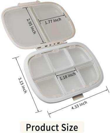 8 Compartment Beige Pill Organizer | Weekly Pill Box & Medicine Dispenser - Buy Online on GoSupps.com