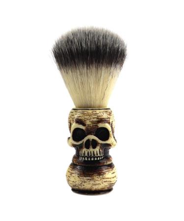 Frcolor Bart Razor brush Dachshaar Razor brush Bartschneider Cleaning brush with a skull skeletal pattern Bart Razor (mixed color 1)