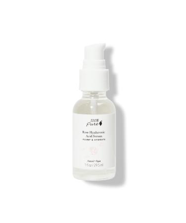 100% PURE Rose Hyaluronic Acid Facial Serum Deeply Hydrating Natural Care Soothe & Replenish Suppleness Bounce Dry Dehydrated Skin - Vegan - 1oz