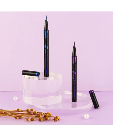 Royal Blue & Purple Glitter Liquid Eyeliner Set - Waterproof & Smudge Proof - 2Pcs Metallic Satin Finish Eye Liner Pen - Long Lasting & High Pigmented - 2 Count - Buy Online on GoSupps.com