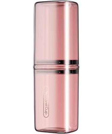 Qurygin Travel Toothbrush Mug Case | Toothbrush Organizer & Mouthwash Cup - Pink Toilet Storage for On-the-Go Excursions & School - Buy Online on GoSupps.com