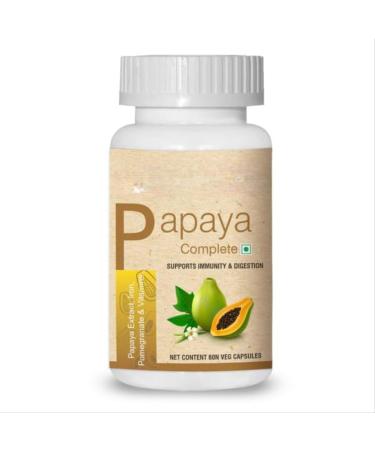 Generic Papaya Leaf & Fruit Extract Supplement with Iron Promegranate Extract & vitamins Immunity & Digestive Health - 60 Veg Capsules - Buy Online on GoSupps.com