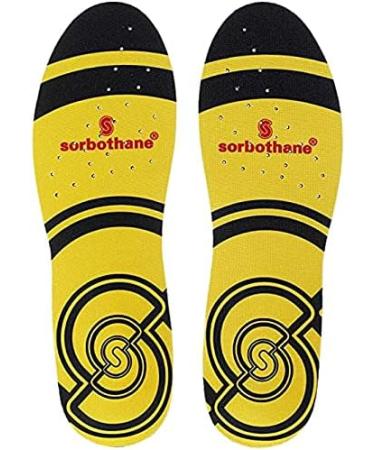 Sorbothane Double-Stitched Insoles - Yellow EU 44-45 (UK 10) | Premium Comfort for All-Day Support - International Shipping Available - Buy Online on GoSupps.com
