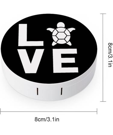 I Love Turtles Round Case For Contact Lens Kit Storage Box with Mirror Printed - Buy Online on GoSupps.com