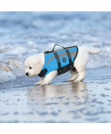 Emust Adjustable Dog Swimming Vest - Enhanced Buoyancy Life Jacket for Small Dogs - Durable Rescue Handle - XS Blue - Buy Online on GoSupps.com