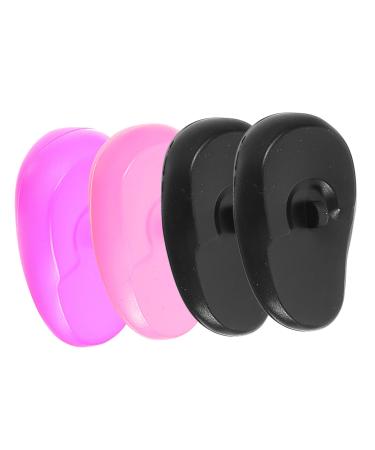 Healeved 4pcs Hair Dye Earmuffs Black Ear Cuff Shawl Silica Gel Baking Oil