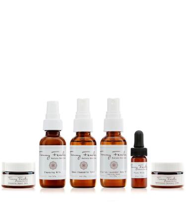 Natural Sensitive/Dry Skin Treatment Kit | Organic Cruelty-Free Non-Toxic | Replenish Hydrate + Soothe Best for Dry and Sensitive Skin (6 Piece Set)